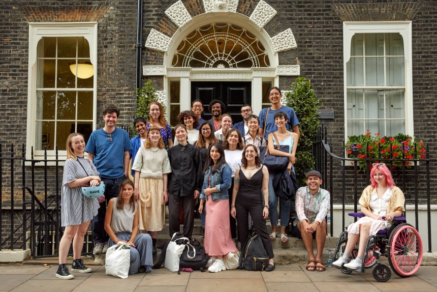 Graduate Summer School class of 2022 standing on Bedford Square